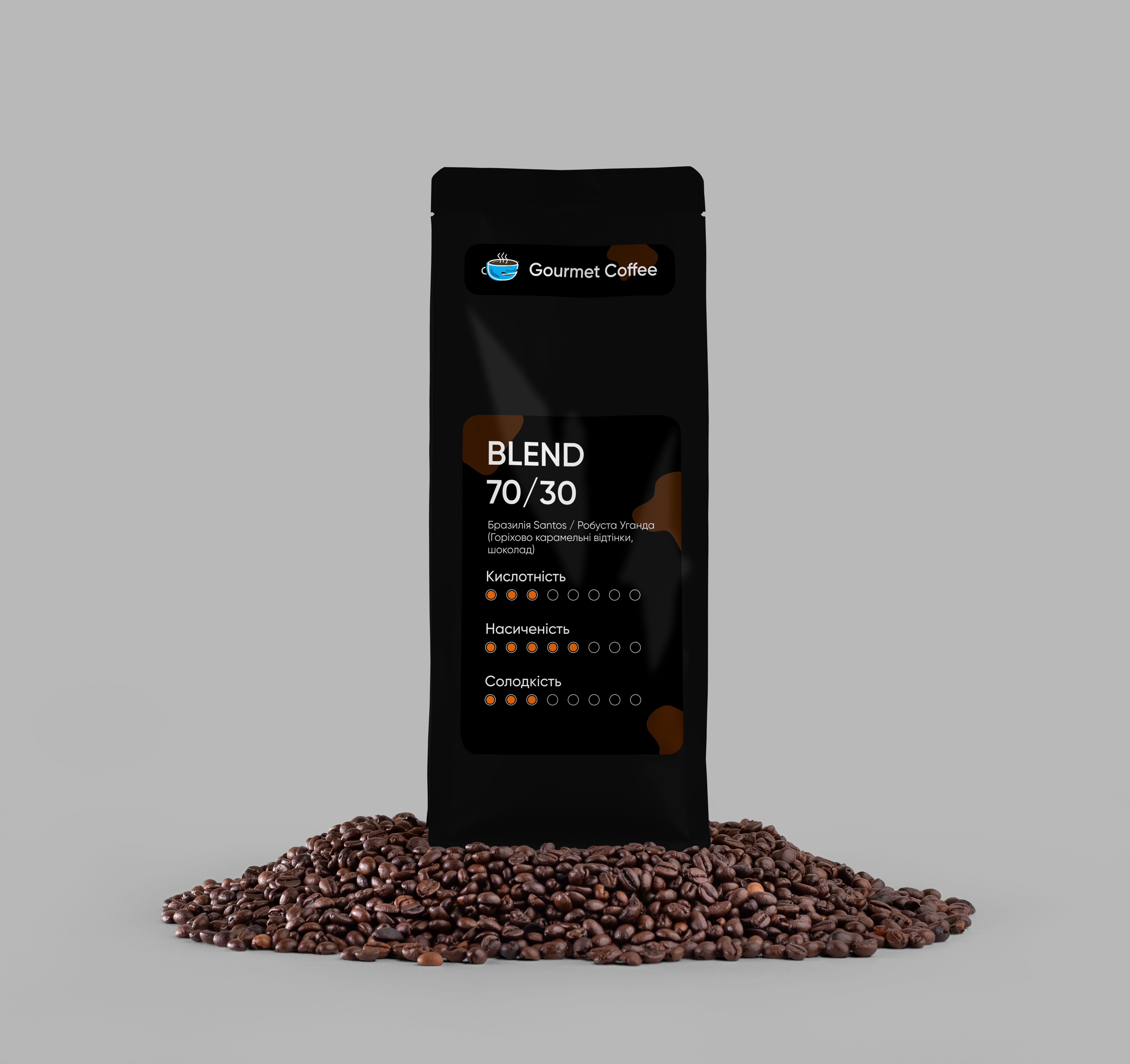 5 Blend 70/30 Бразилія Santos / робуста Уганда — Gourmet Coffee